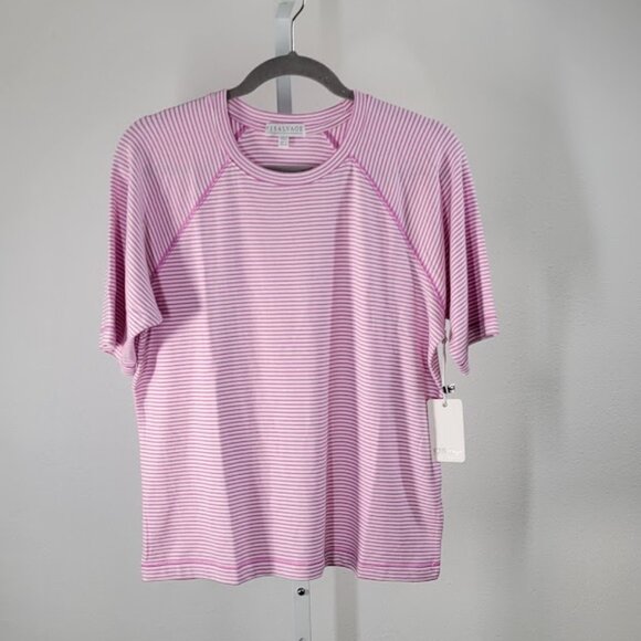 PJ SALVAGE striped pajama top short sleeve Sz S NEW - Picture 1 of 7